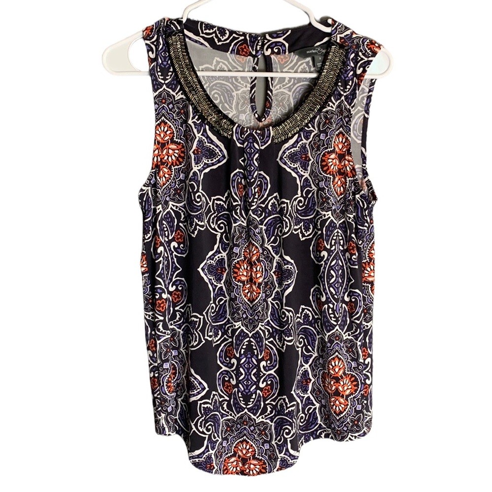 Market and Spruce Amal Beaded Blouse Size Small